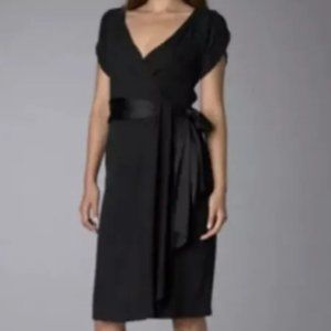 Diane Von Furstenberg Dress Black Wrap Antoinette Wool Blend Sz 0  Dark Romantic